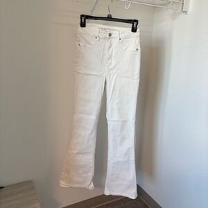 American Eagle Outfitters White Flare Wide Leg Jeans